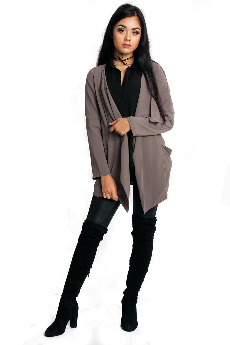 Black chiffon shop duster jacket