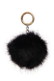 FAUX  Mink Fur Pom Pom Keyring Charm with Chain