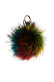 Large Fur Pom Pom Keyring With Leather Strap