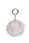 FAUX  Mink Fur Pom Pom Keyring Charm with Chain