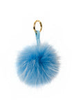 Large Fur Pom Pom Keyring With Leather Strap