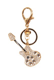 Guitar Diamante Bag Charm Keyring