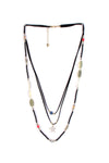 Multirow Long Necklace with Star Pendant Beads