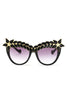 Star Diamante Retro Round Cat Eye Sunglasses