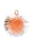 Large Fur Pom Pom Keyring With Leather Strap