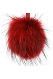 Large Fur Pom Pom Keyring With Leather Strap